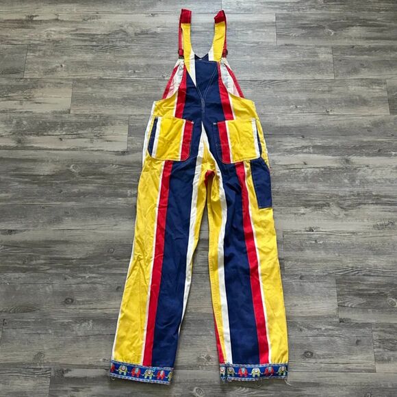 Vintage 50s 60s Red Ball Sanforized Striped Overalls Size 32x29 - Picture 6 of 9